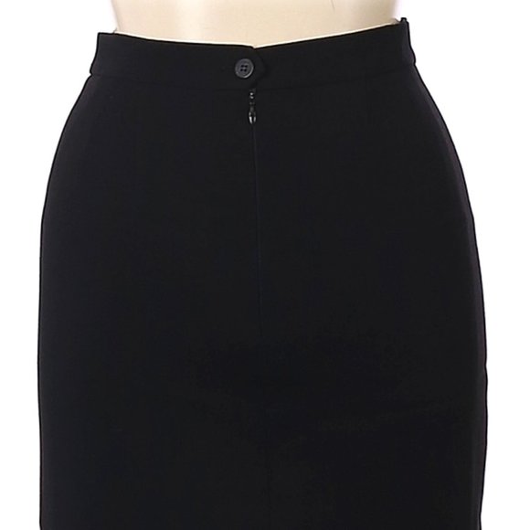 LOUIS FERAUD Black 100% Wool Below-Knee-Length Lined Straight Skirt Size 14 US - Picture 4 of 6